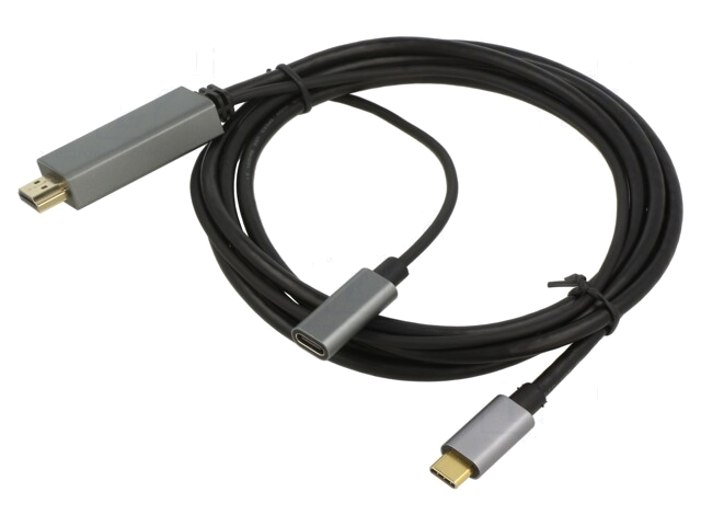 Adapter; USB 3.0,USB 3.1; verguld; 1,8m; zwart; PVC; 60W Adapter; USB 3.0,USB 3.1; verguld; 1,8m; zwart; PVC; 60W